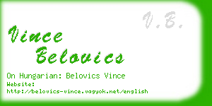 vince belovics business card